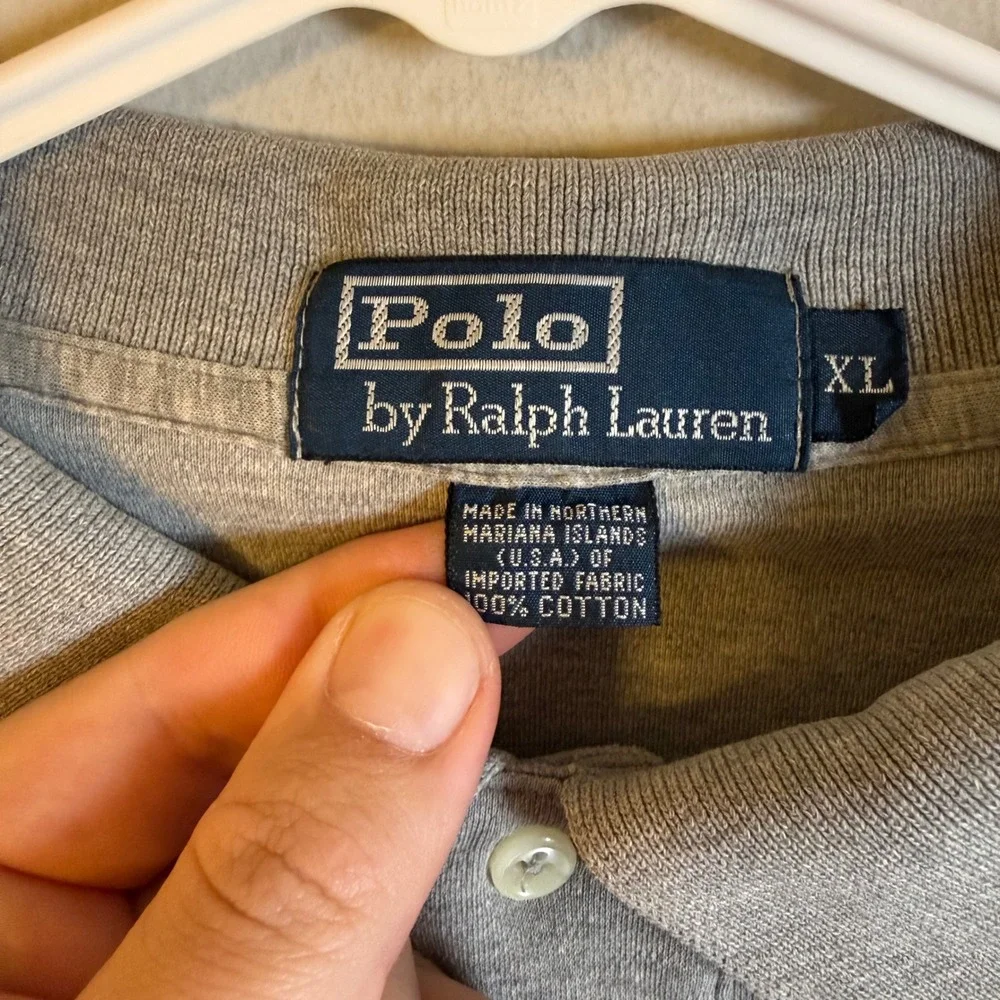 Vintage Polo Ralph Lauren Mens XL Gray Short‎ Sleeve Cotton Polo Shirt Classic